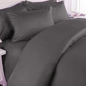 Elegant Comfort 1500 Thread Count Wrinkle and Fade Resistant Egyptian Quality 3-Piece Duvet Cover Set, Full/Queen, Grey
