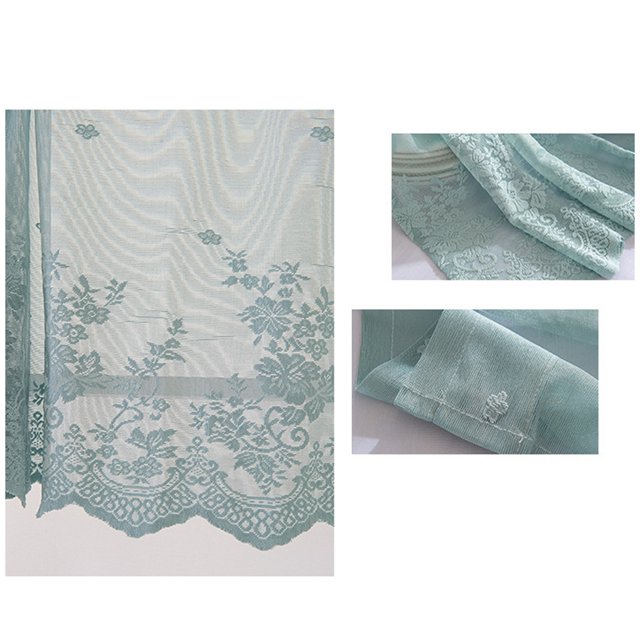 Qualitygoods Dentelle Café Cuisine à Volants Cantonnière de Fenêtre Semi-Transparente Voilage Rideaux Habillage de Fenêtre