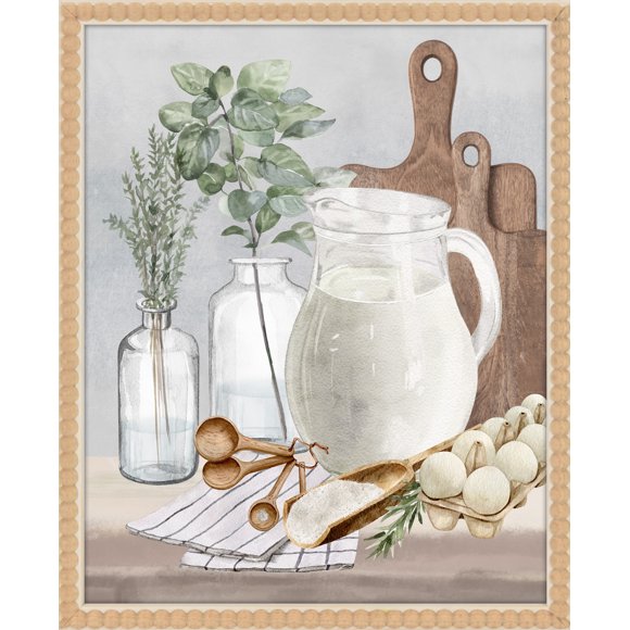 Crystal Art Gallery 13 x 16 Framed Wall Art with Beaded Frame, Rustic Farmhouse Kitchen Decor by Heather Myers