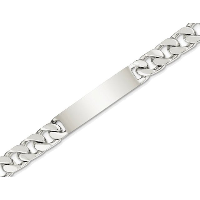 Bracelet Homme Gravable Poli Link ID en Argent Sterling 8.5 Pouces