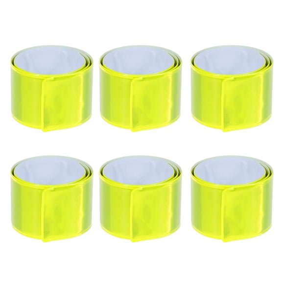 SHISUYAN 11pcs PVC Slap Bracelets Reflective Snap On Wristbands Night Running Safety Bands (Fluorescent Green)