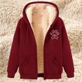 thumbnail image 1 of LOVZFMLL Jackets for Women's Fashionable Printed Fleece Hooded Sweatshirt Jacket, 1 of 4