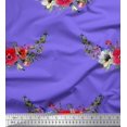 thumbnail image 1 of Soimoi polyester Crepe Fabric Leaves & Anemone Flower Fabric Prints By Yard 42 Inch Wide, 1 of 3
