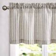 thumbnail image 3 of CURTAINKING Kitchen Valance Stripe Pattern Farmhouse Window Valance 16 inch Linen Window Treatment for Bathroom Rod Pocket 1 Panel Grey, 3 of 7