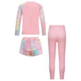 thumbnail image 2 of Doomiva Girls Long Sleeve Rash Tops with Swim Shorts Pants Bathing Suit UPF 50+ Rash Guard Swimsuit Pink 2-3, 2 of 5