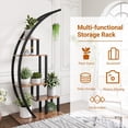 thumbnail image 2 of Yiwa Plant Stand Indoor 2 Pack, 5 Tier Half Moon Plant Shelf, Tall Metal Large Plant Stands, Stylish Tiered Flower Storage Rack for Multiple Plants Hanging Display, Space-Saving, 2 of 7