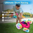thumbnail image 4 of Contixo Remote Control Car, Stunt Racer, 360° Flip & Rotate, LED Lights, Wristband Controller, All-Terrain RC Cars for Kids, Pink, 4 of 6
