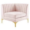 thumbnail image 3 of Modway Triumph Fauteuil d'Angle de Canapé Sectionnel en Velours de Performance à Canaux Capitonnés, Rose, 3 of 5