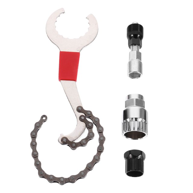 4 Pcs Mountain Bike Repair Tool Kits Crank Extractor Wrench with Chain Tail Hook