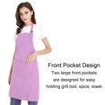 thumbnail image 3 of (Price/each)Opromo Unisex Cotton Canvas Adjustable Chef Kitchen Aprons with 2 Pockets-light pink-L, 3 of 7