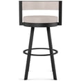 thumbnail image 2 of Amisco Browser 30 in. Swivel Bar Stool - Cream Faux Leather / Black Metal, 2 of 9