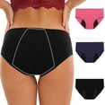 thumbnail image 2 of MeetoTime 3 Pack Womens Panties Stretchy Soft Full Coverage Briefs Comfortable Mid-Waist Underwear, 2 of 8