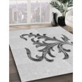 thumbnail image 3 of Ahgly Tapis Rectangulaire Lavable en Machine Intérieur Transitionnel Gris Platine, 2 Pieds x 5 Pieds, 3 of 7