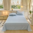 thumbnail image 1 of Deeceymbur Washed Cotton Solid Color Bedding Set 3 Piece Duvet Cover Fitted Sheet Pillowcases Soft Breathable, 1 of 6