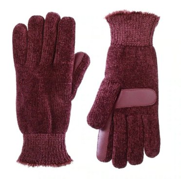 Isotoner Women’s Lined Chenille Glove One Size Plum - A30422