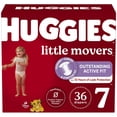 thumbnail image 1 of Huggies Little Movers Baby Diapers, Giga Pack, Sizes: 3-7, 1 of 9