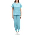 thumbnail image 1 of Xuanheng Women Uniform Scrub Set Nurse Uniform Durable V Neck Machine Washable Breathable S, 1 of 8