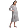 thumbnail image 3 of Moomaya Chemise de Nuit en Coton pour Femmes Imprimée à Col Rond avec Patte de Boutonnage, 3 of 6