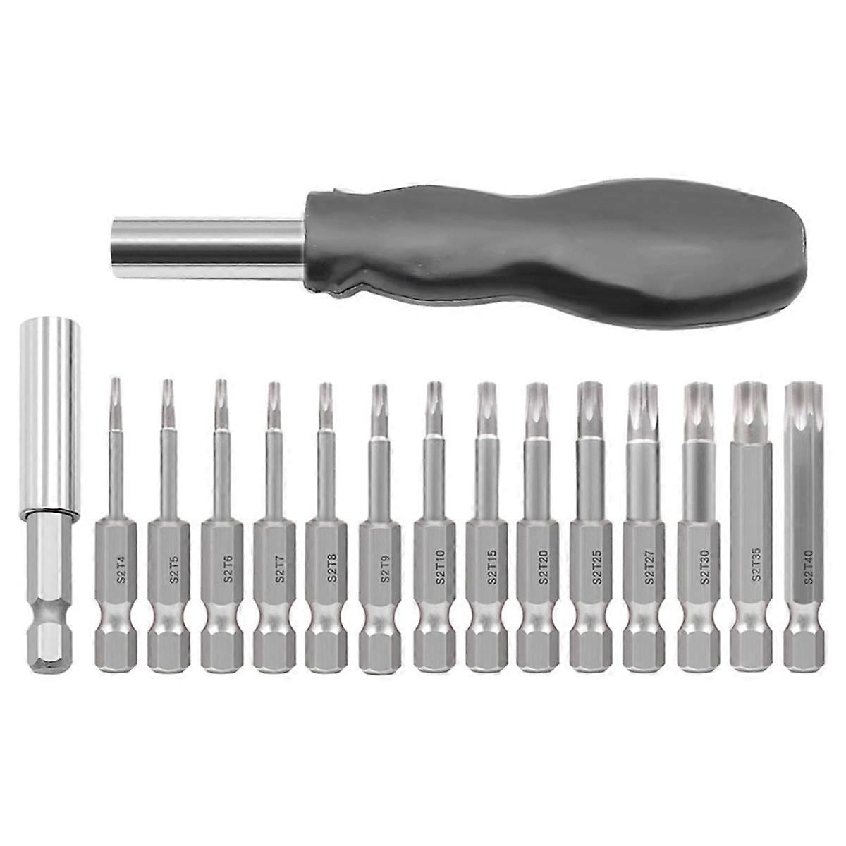 16Pcs Hex Screwdriver Screwdriver Set Screw Six-Star Screwdriver S2 Steel 1/4 Screwdriver Tip