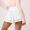 thumbnail image 3 of Besolor Womens Athletic Shorts Double Layers Ruffle High Waist Running Workout Tennis Shorts with Build in Shorts, 3 of 6
