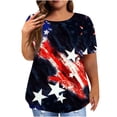 thumbnail image 2 of Fartey T-Shirts du 4 Juillet pour Femmes Grande Taille Patriotiques Rouge Blanc et Bleu T-Shirts Graphiques Coupe Ample Manches Courtes T-Shirts Classiques Col Rond Blouses Hauts Blouses Grande Taille pour Femmes, 2 of 6