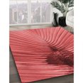 thumbnail image 3 of Ahgly Company Tapis d'Intérieur Lavables à la Machine, Carrés, Transitionnels, Rouges, 5 Pieds Carrés, 3 of 7