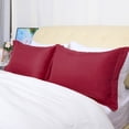 thumbnail image 1 of PiccoCasa Soft 1800 Microfiber Oxford Pillowcases 2Pcs, Queen Wine Red, 1 of 8