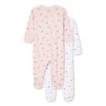 thumbnail image 2 of George Baby Girls' Layette 100% Cotton 2-Pack Sleeper, 2 of 2