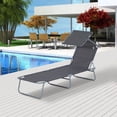thumbnail image 1 of Outsunny Reclining  Adjustable Lounger  w/ Sun Shade, 1 of 2