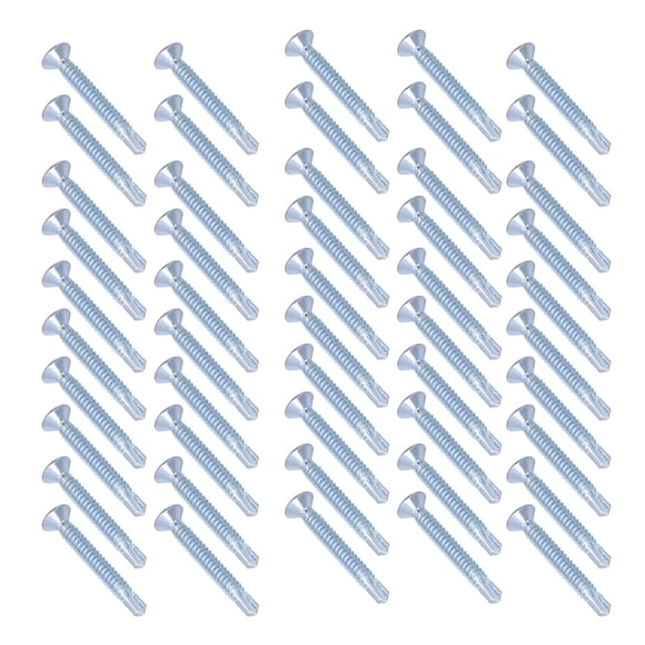 Self Drilling Screw, Zinc Plated Rust Proof Cross Self Drilling Screws Kit For Wood Work Round Head,Flat Head