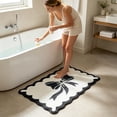 thumbnail image 4 of Flocked Velvet Bath Mat with Bow Design | Soft Plush Absorbent Shower Rug for Bathtub | Non-Slip Latex Backing Quick Dry Floor Mat for Bathroom | Washable Microfiber Runner for Sink, Tub, Doorway, 4 of 6