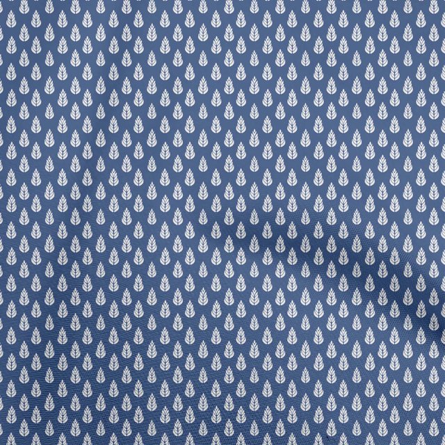 oneOone Polyester Spandex Medium Blue Fabric Asian Block Fabric For Sewing Printed Craft Fabric By The Yard 56 Inch Wide