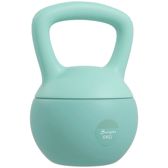 Soozier 13 lb Kettlebell, Weight Strength Training Kettlebell, Green