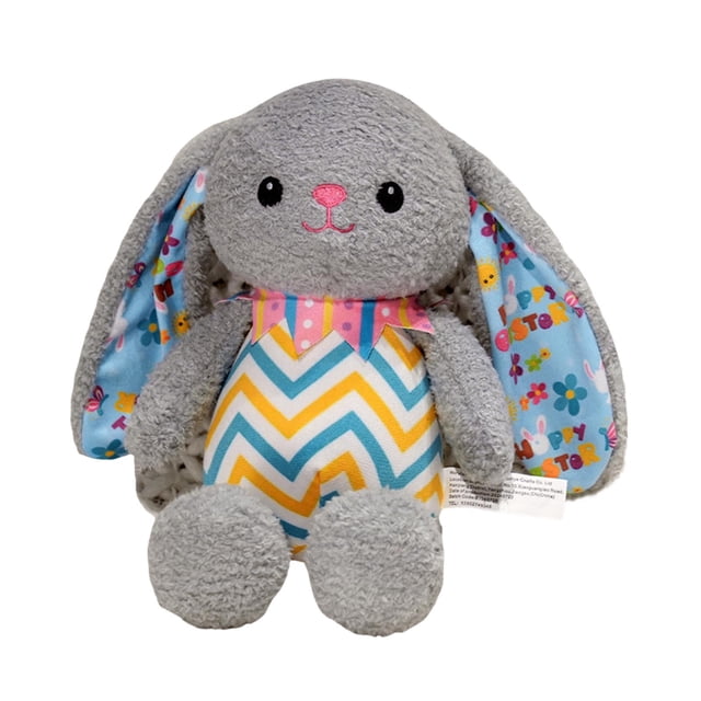 Adorable Lapin Rayé Jouet en Peluche Animal en Peluche pour Enfants Pâques et Compagnon Réconfortant
