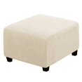 thumbnail image 1 of SUTENGDA Housse d'Ottoman Carrée en Jacquard Extensible et Doux, Housses d'Ottoman Imperméables Antidérapantes, Protège-Pouf avec Bas Élastique, Lavable à la Machine - Couleur Primaire, 1 of 7