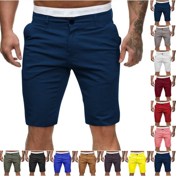 QATAINLAV Hoy Oferta Flash, Shorts de Golf pour Hommes à devant Plat Chinos Shorts de Voyage en Plein Air Pêche Randonnée Travail Shorts Habillés Été Décontracté Plage Shorts Courts avec Poches Noir TG