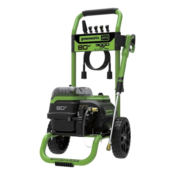 Greenworks Laveuse à Pression Sans Balais 80 V 3000 Psi, Outil Seulement (Pile Ni Chargeur Inclus)