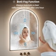 thumbnail image 4 of Bingirl 36x24 Inch Arched LED Bathroom Mirror: Black, Anti-Fog, Frontlit and Backlit Dimmable, 3 Color Temperature, Hanging or Leaning, 4 of 7