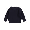 thumbnail image 4 of MIASHUI Chandails pour Tout-Petits Garçons Filles Col Rond Manches Longues Chandail Uni Tricoté, Bleu Foncé, 0-3 Mois, 4 of 4
