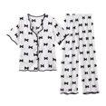 thumbnail image 1 of Weiqiqre Ensemble de Pyjama pour Femmes Ensemble de Pyjama Classique en Satin Pyjama Soyeux Manches Longues Boutonné devant, 1 of 8