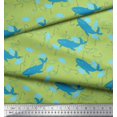 thumbnail image 2 of Soimoi Polyester Crepe Fabric Fishing Hook,Fish & Whale Ocean Printed Craft Fabric by The Yard 52 Inch Wide, 2 of 3