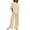 Beige, variant on Pisexur Women's 2 Piece Outfit Cotton Linen Set for Women Short Sleeve Pullover with Drawstring Long Pants Tracksuit Jogger Set Solid Color Trousers Casual Two-Piece Suit