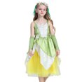 thumbnail image 1 of KAWELL Girls Green Halloween Costume Fairy Tale Princess Dress for Cosplay Carnival, 1 of 5
