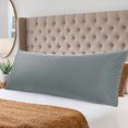 thumbnail image 2 of PiccoCasa Microfiber Body Striped Pillowcase Soft Durable Dark Gray 20" x 55", 2 of 7