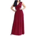 thumbnail image 1 of UPPADA Plus Size Wedding Guest Dress for Womens Short Sleeve Wedding Ball Prom Formal Dress Floor-Length Dress Cocktail Wedding Formal Wrap Dress Days, 1 of 5