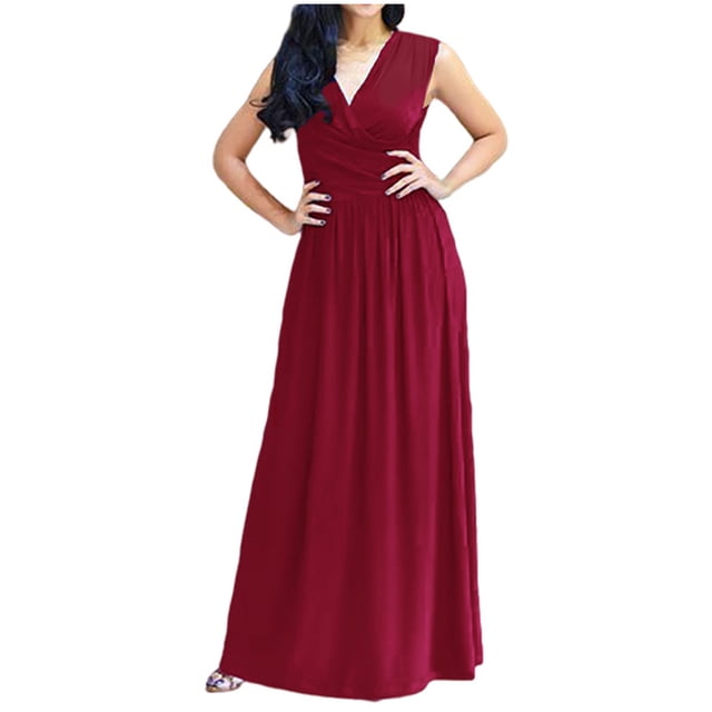 UPPADA Plus Size Wedding Guest Dress for Womens Short Sleeve Wedding Ball Prom Formal Dress Floor-Length Dress Cocktail Wedding Formal Wrap Dress Days