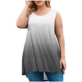 thumbnail image 1 of fatyb Débardeurs pour Femmes Grande Taille Couleur Dégradée Sans Manches Tunique Fluide Décontractée Col Ras du Cou Blouses Amples, 1 of 5