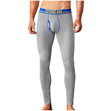 Mens Thermal Underwear Mens Print Cotton Breathable Sports Leggings Thermal Long Johns Underwear Pants