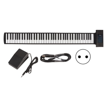Hand Roll Piano, Soft Keyboard Piano 100-240V Foldable 88 Keys For Computer EU Plug