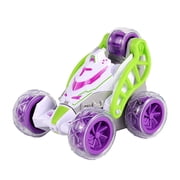 Purple Led Powered Stunt Rc Vehicle Spray Feature 360 Spin Action Remote Control Car Night Play Kids Gift